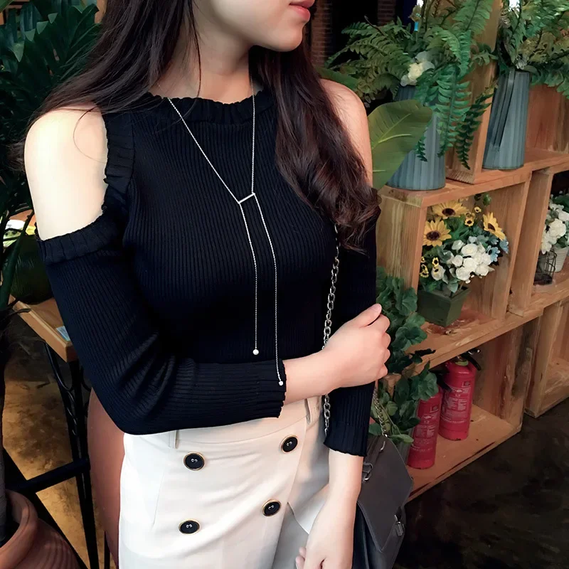 Versatile S925 Sterling Silver Pearl Necklace Autumn Winter Fringed Long Sweater Chain For Women S Elegant Jewelry Collection
