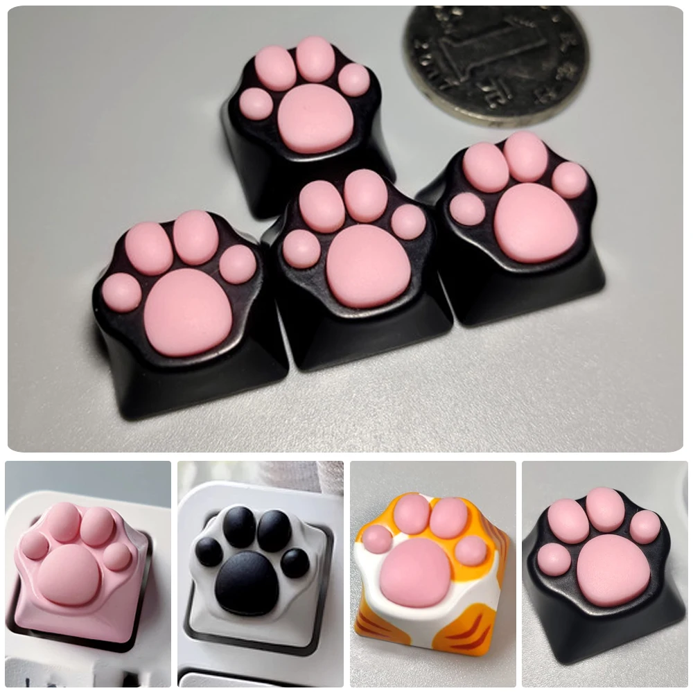 Cat Paws Keycaps For Mechanical Keyboard Animation Metal Custom Keycap Buttons Key Cap For Cherry Mx Switch Artisan keycaps