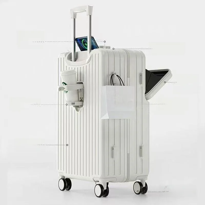 

Universal Wheel Suitcase New Front Open Cover Unisex High Aesthetic 24 Inch Anti-Fall Large Capacity Luggage Bag