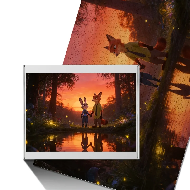 1000개 디즈니 주토피아 주디 & 닉 와일드 포스터 퍼즐 - & 가족 영화 테마 활동, 생일 게임, 방 장식용