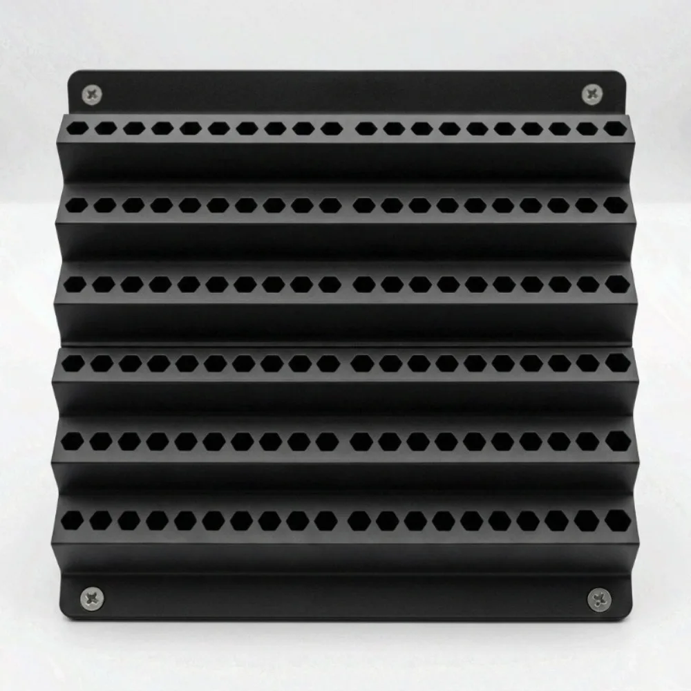 120Holes Wall Mount Hex Drill Bit Holder 6 Rows Storage Rack for 1/4