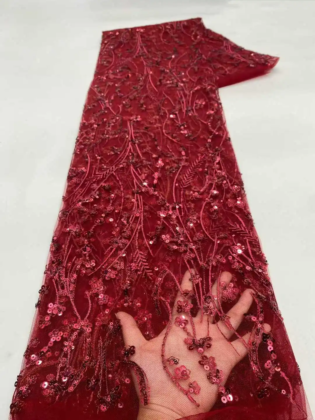 

Wholesale High Quality Fashion African Tulle Embroidery 3D Lace Fabric for Wedding Dress Party Sewing