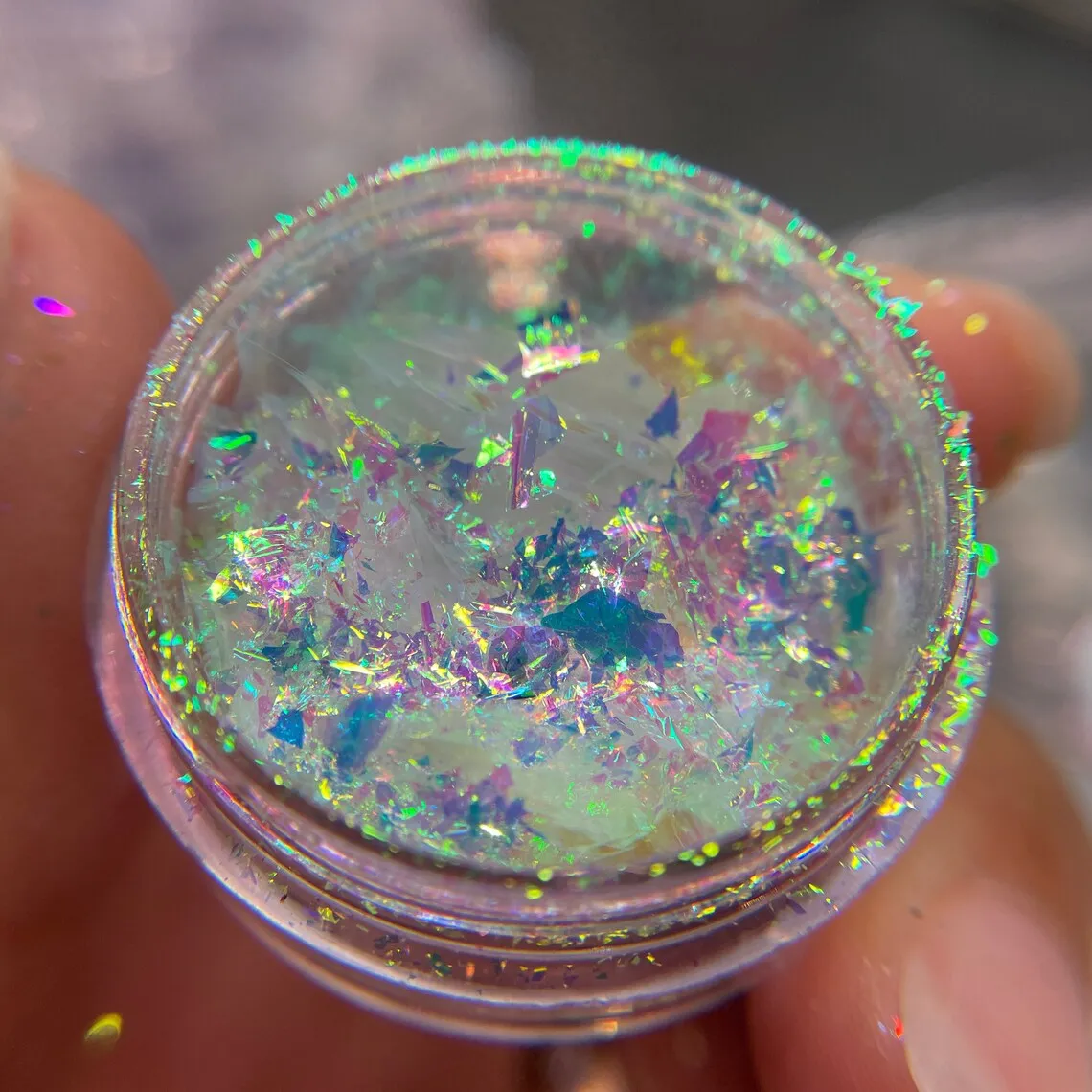 1Jar Aurora Chameleon Flakes Nail Art Decorations Iridescent Ultra-Thin Dreamy Colorful Glitter Opal Powder for Manicure Design*