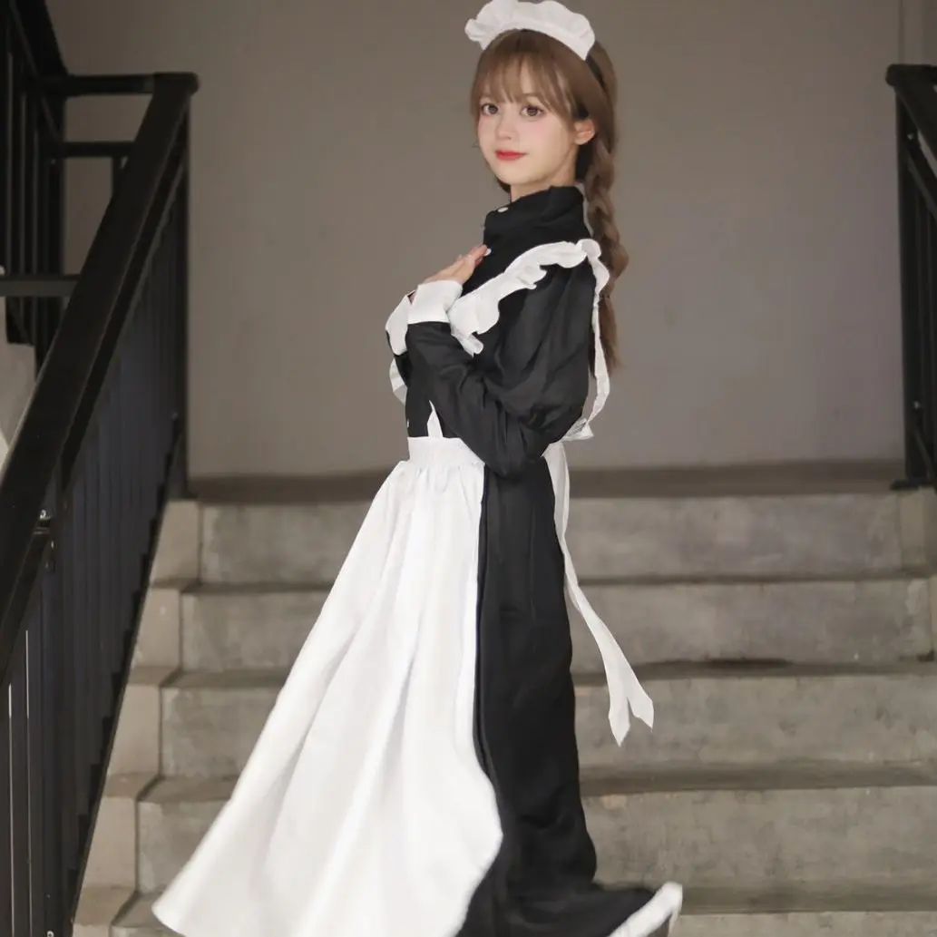 Roupa de empregada feminina vestido longo avental vestido lolita roupas masculinas unissex café traje cosplay anime trajes jujutsu kaisen