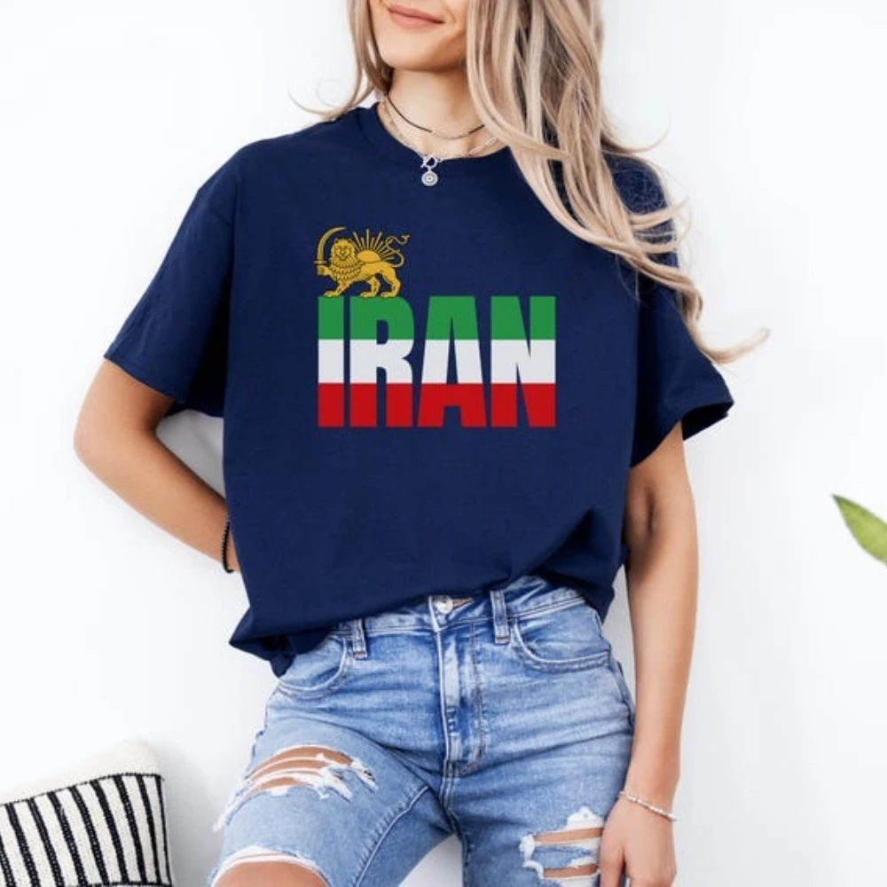 Iran Flag T-Shirt Persian Lion and Sun Graphic Tee Shir-o-Khorshid Shirt Iranian Heritage Gift Tshirt Patriotic Persian Pride T