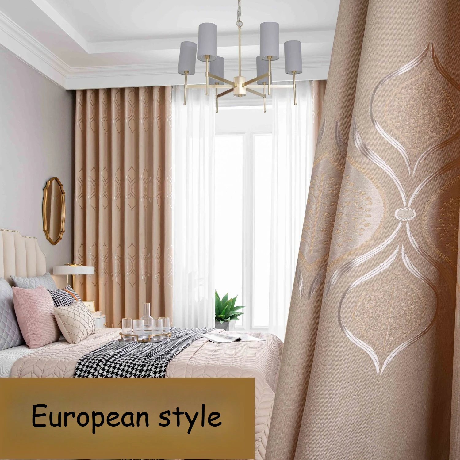 Modern Minimalist Blackout Curtains Thermal Insulated Window Drapes for Bedroom Living Room Home Decor Curtains Customized 커튼
