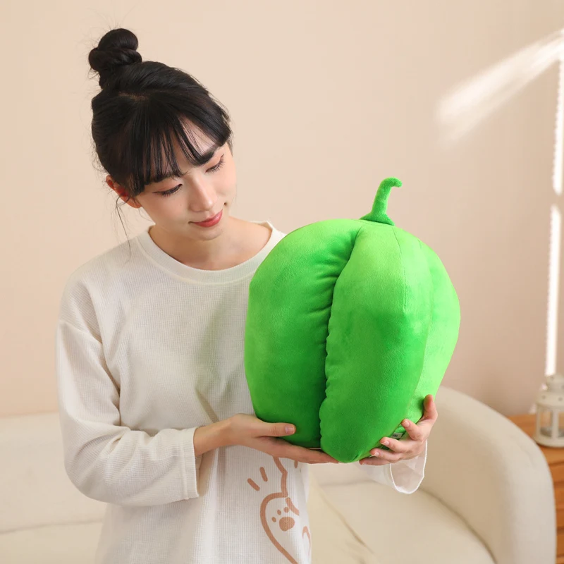 Real Life Green Red Pepper Plush toy Cute Simulation Vegetable Plant Pillow Dolls Stuffed Chili Pillow Children Room Decor Gift