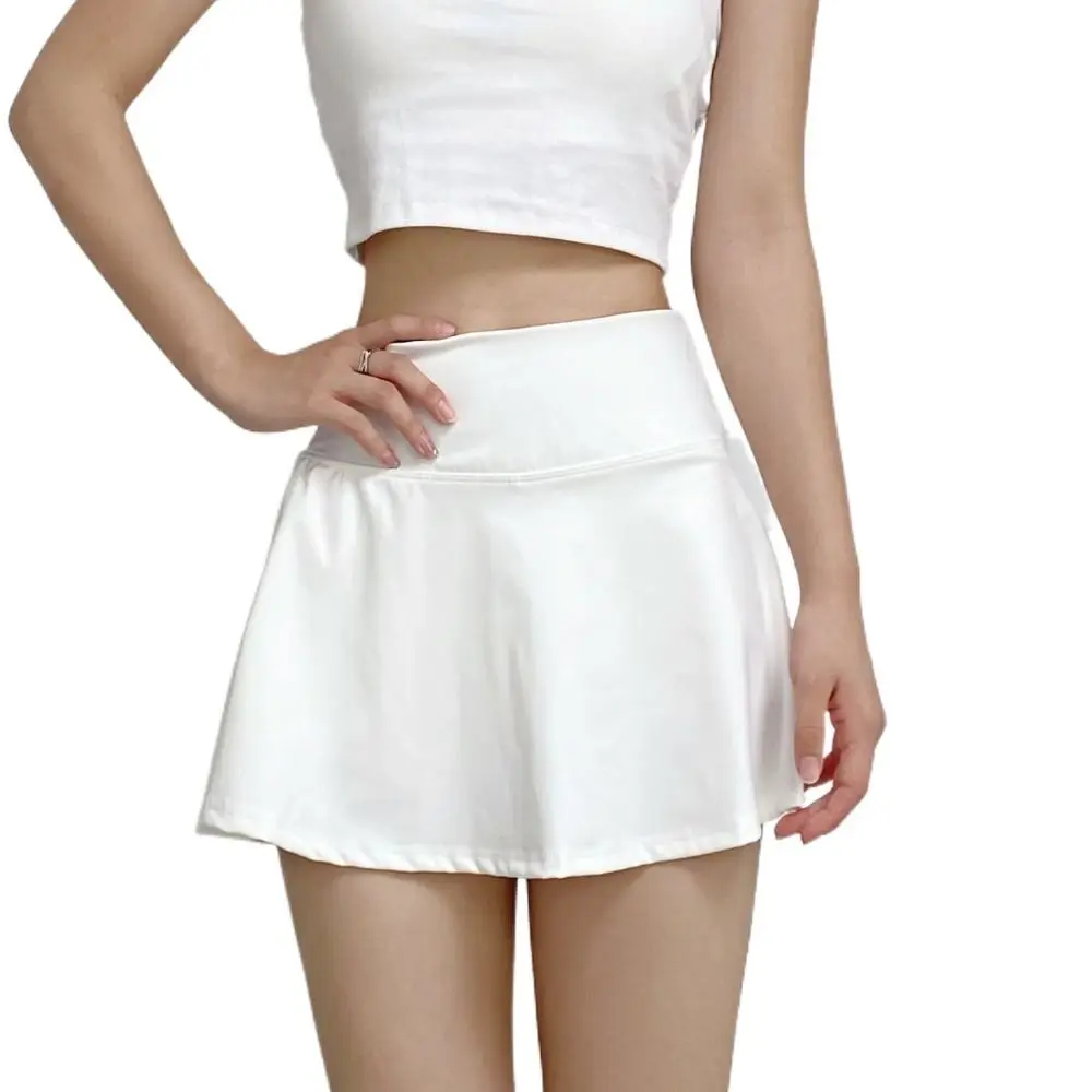 

Split 2 in 1 Yoga Skirt Shorts Elastic Anti Exposure High Waist Sports Skirt Gym Sportswear Golf Women's Summer Skirt Gym