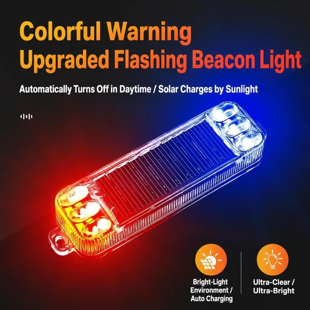 Plastic Solar Warning Light Solar Powered Wireless Anti Collision Safety Light LED Anti Collision Tail Flashing Light For Car