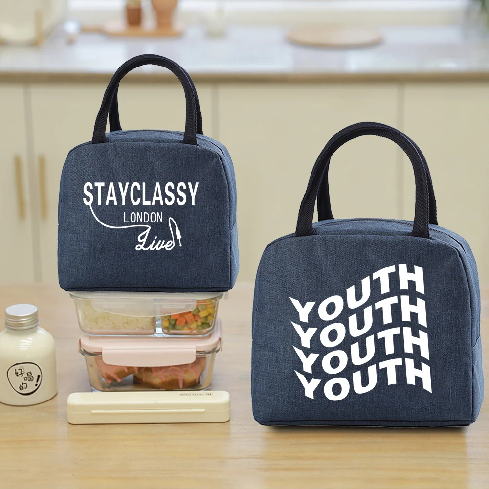 سستة جديدة سعة كبيرة معزولة حقيبة الغداء مكتب عامل نزهة وجبة يومية إعداد حقيبة الجدران الطباعة مقبض تخزين الغداء حزمة #1