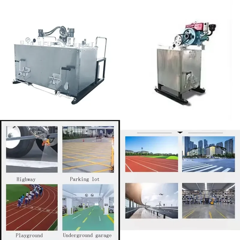 for HEAVSTY HW 500 Hydraulic Double Cylinder Thermoplastic Road Marking Preheater 7.5PS Diesel Engine Imported Pump 200KGx2