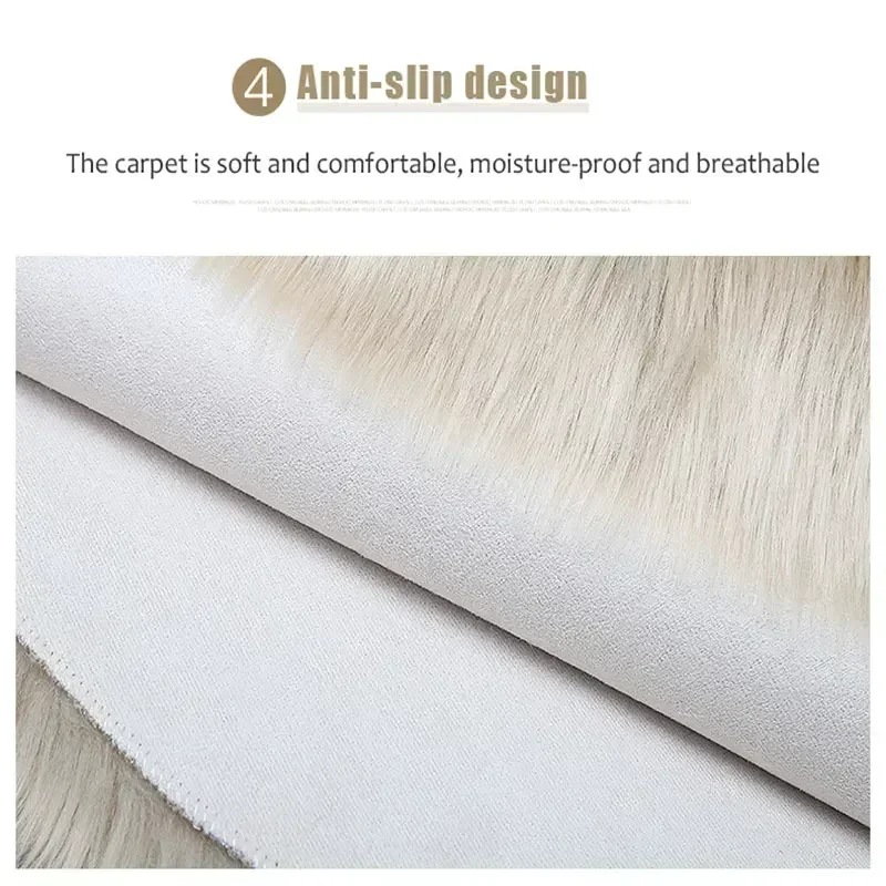 Sheepskin Fur Rugs for Photography, Soft Plush Carpets for Display, Dressing Table, Chair Cover, Shaggy Fluffy White Rug, Home D