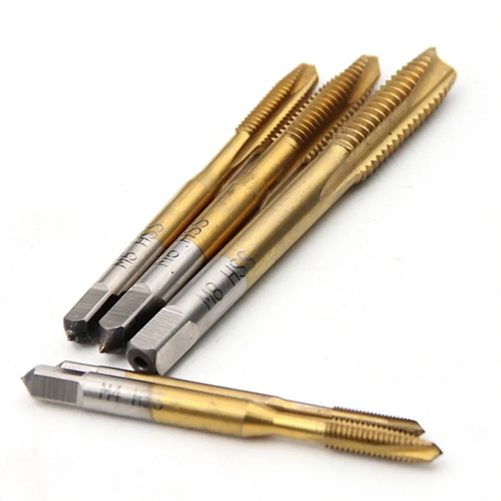 1/5/7Pcs Hss Tap Set Hand Thread Screw Taps M3 M4 M5 M6 M8 High Hardness Titanium Coated Threading Tools For Metalworking Repair