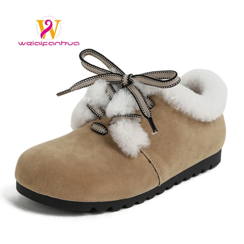 

Snow Boots for Women, 2026 New Style, Suede and Fur Lined Shoes, Flat Bottom, Extra Padding for Warmth, Large Size, Cotton Shoes