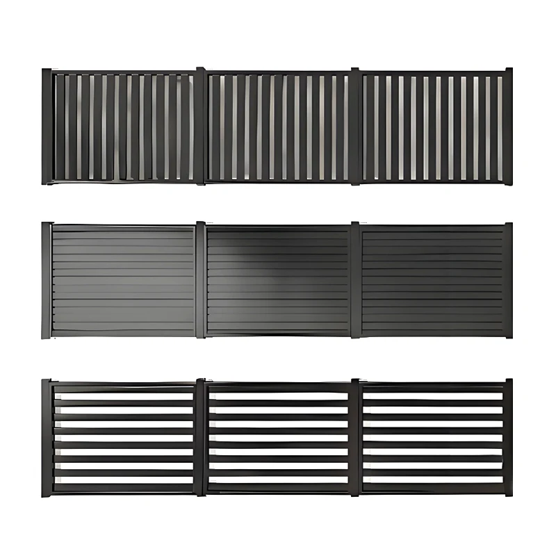 Customizable 6ft High Wood Grain Aluminum Fences for Urban Gardening and Landscape Design and Style in Modern Outdoor