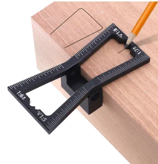 

Woodworking dovetail tenon aluminum alloy marking planning line template dovetail tenon DIY woodworking auxiliary tool