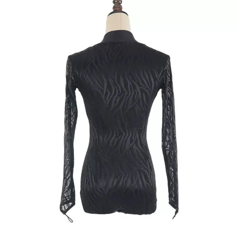 Abito da ballo per adulti, standard, di alta qualità, nero, elegante, per danza latina, ballo liscio, valzer, flamenco