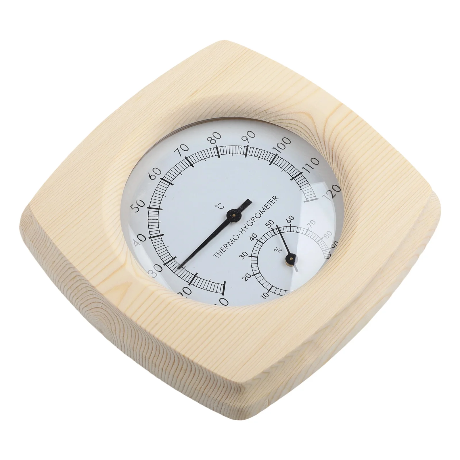 140mm Temperature Measuring Tool No Batteries Required Steam Room Compatible Wooden Material Construction Compact Design
