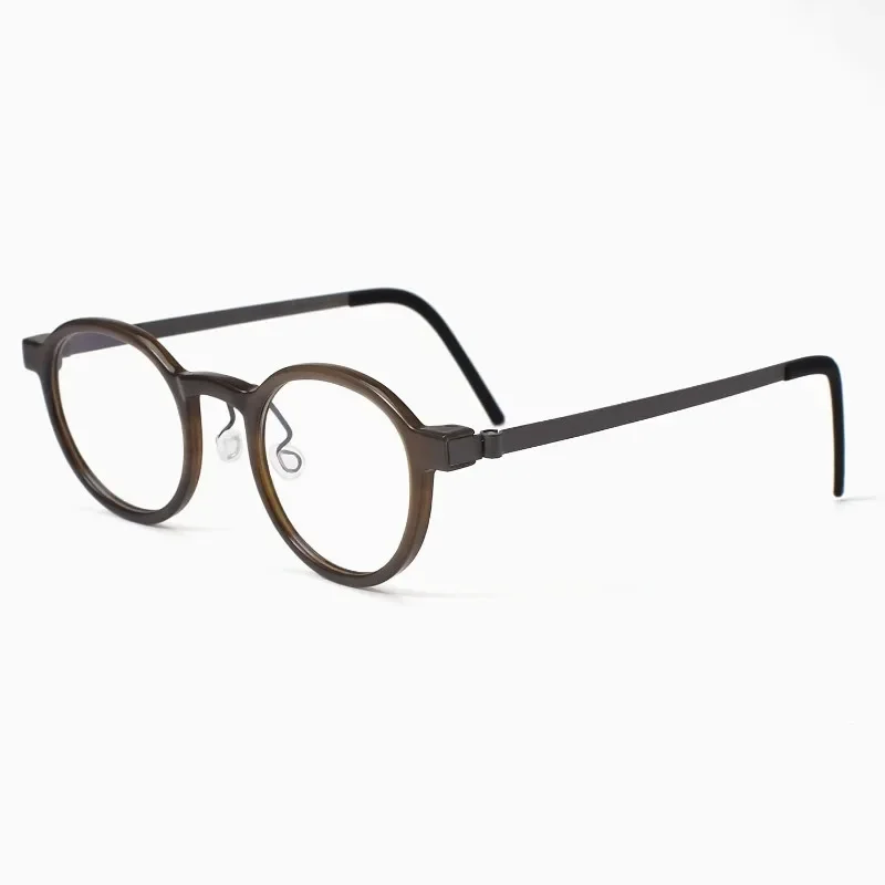 1823 البيضاوي القرن الطبيعي قصر النظر إطار نظارات الرجال الترفيه التيتانيوم النقي نظارات في الصباح مخصص القراءة مكافحة الأزرق HD.