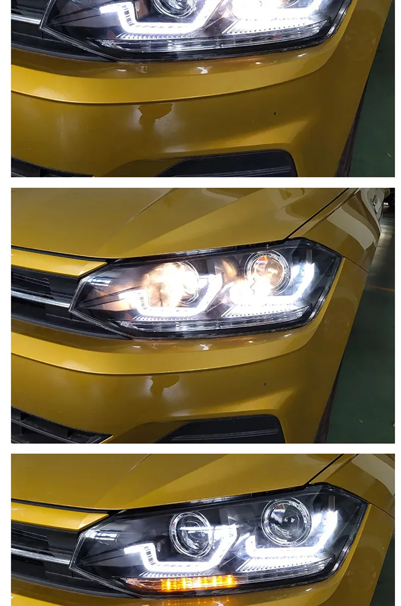 

Suitable for Volkswagen New Polo Headlight Assembly, A Pair of 18 Models Plus Modified LED Daytime Running Lights, Running