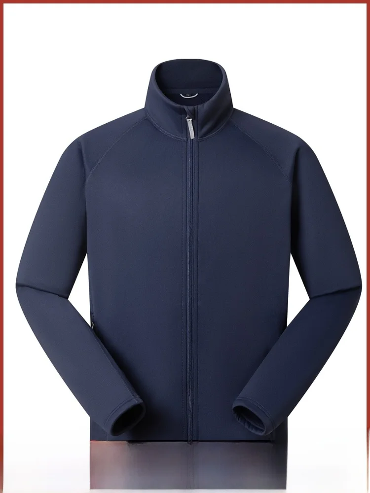 

Quali Selected Thiened Winter New Men's Fce Lined Stand Collar Open Cardigan Sweatirt Warm Outerwear Trendy