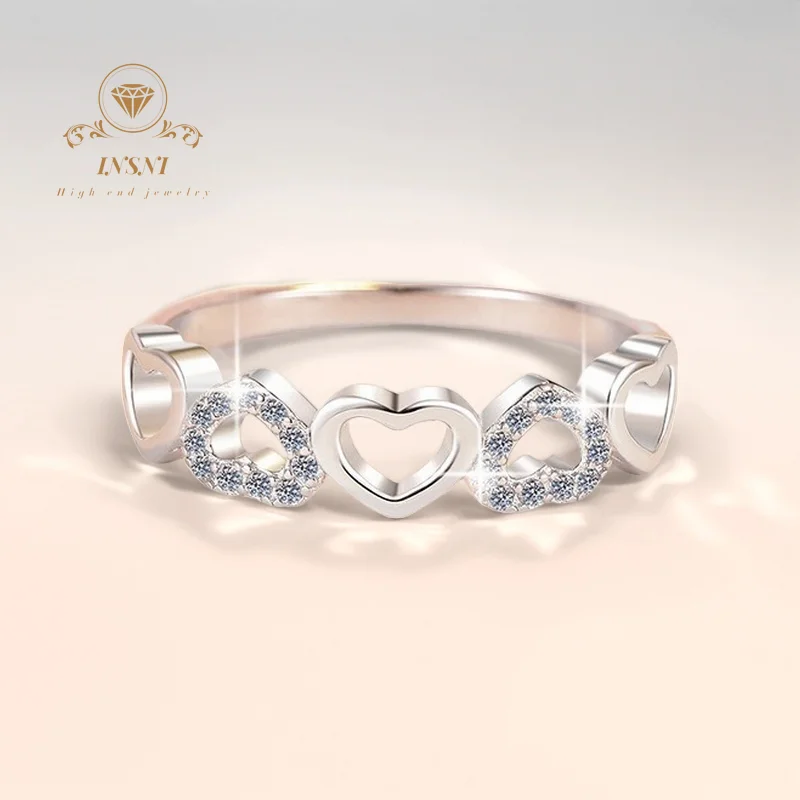 

1 Ct Moissanite Heart Shape Women's Ring S925 Silver GBA Certified Free Gift Box Trending Shiny Sweet Minimalist Niche Jewelry