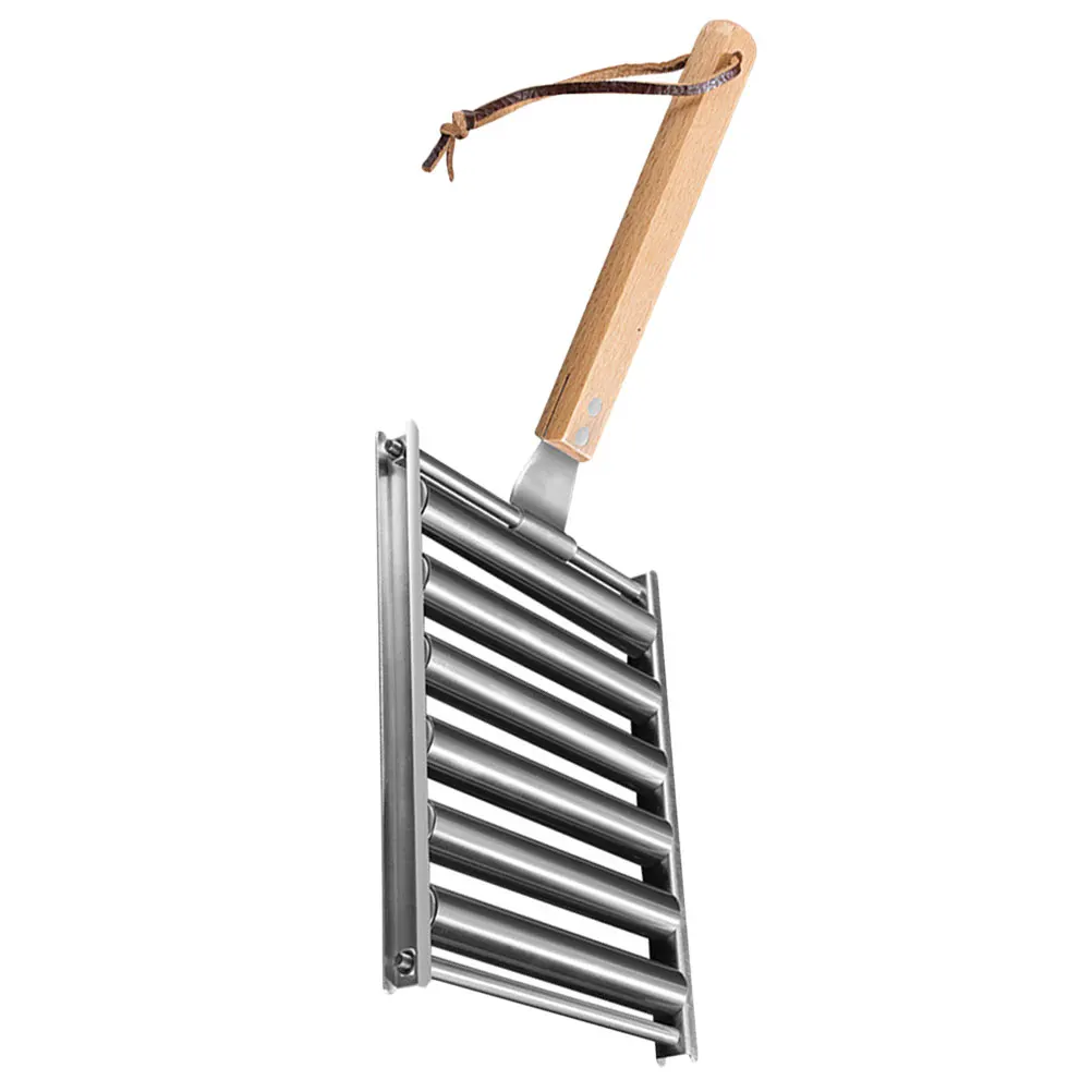 

Sturdy Portable Bbq Rack Sausage Roller Outdoor Camping Grill Rolling Stand Firewood Burning Mini Metal Grate For Garden Yard