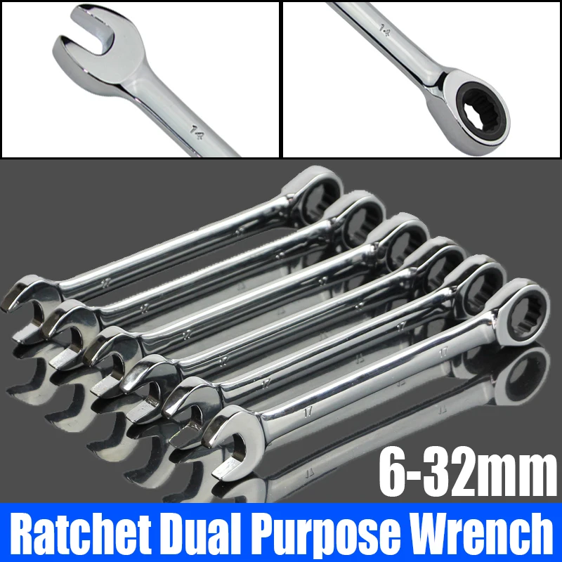 

1PCS Quick Ratchet Dual Purpose Wrench Combination Wrench CR-V Ratchet Wrench Universal Spanner For Car Repair/Hardware Tool