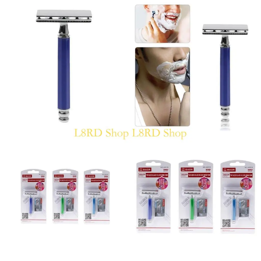 

L8RD 1 комплект Руководство по безопасности для бритвы с двойным лезвием, сменное лезвие для мужчин, стрижка бороды F