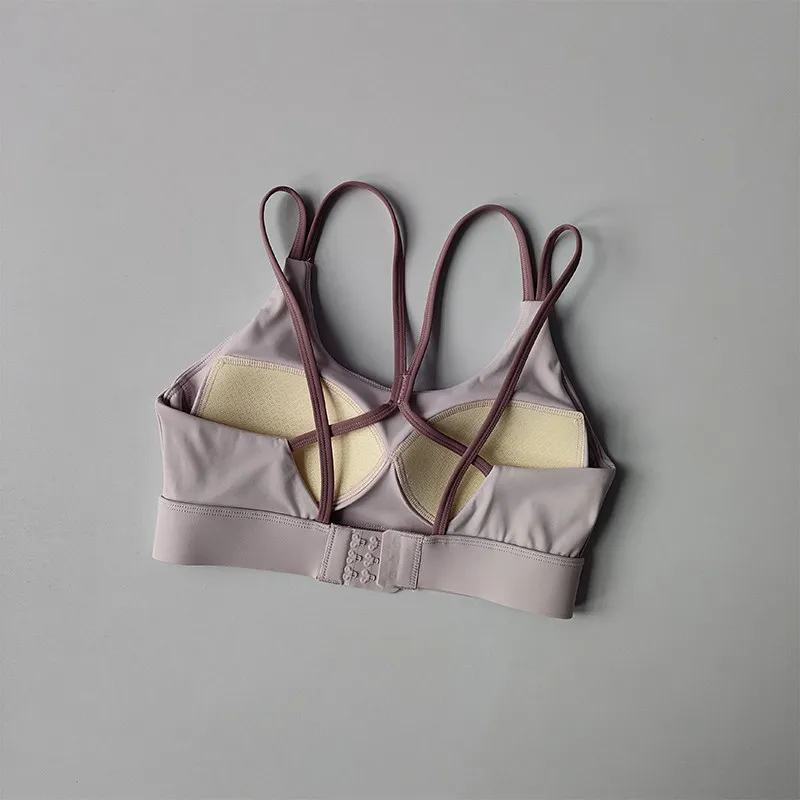 Hochintensiver Fitness-Sport-BH, stoßfest, verhindert Durchhängen, integrierter Stil, Laufunterwäsche, Kontrast-Weste-Top für Frauen – Detail 23