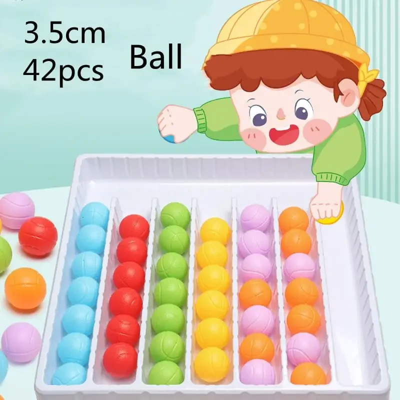 Bola de brinquedo mesa de classificação de bolas jogos de grupo quebra-cabeça educacional para adultos e crianças, brinquedos montessori presente-42 peças bola