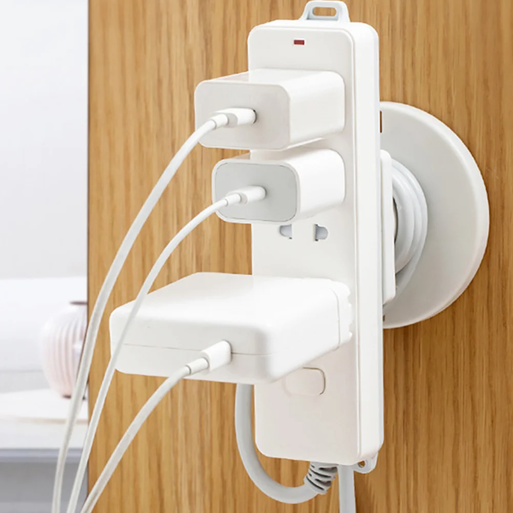 

1Pcs Nail-Free Socket Wall Hanging Holder Rotating Socket Fixer Premium ABS Household Cable Storage Rack Durable Flexible