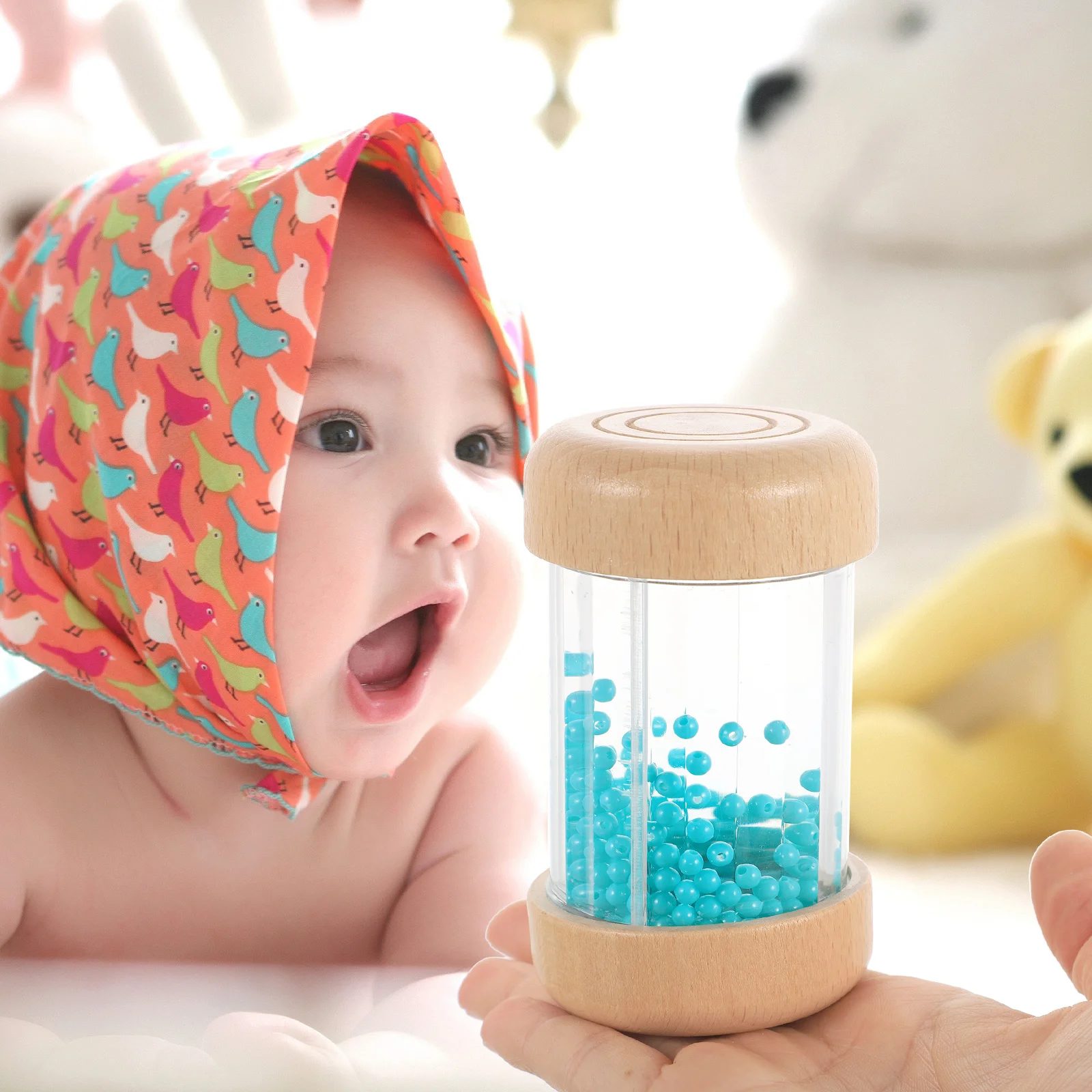 Pioggia Sound Maker Giocattoli Strumento musicale per bambini Giocattolo per bambini Scuotere le mani Perline Fall Hit Board Insegnamento dello sviluppo cognitivo