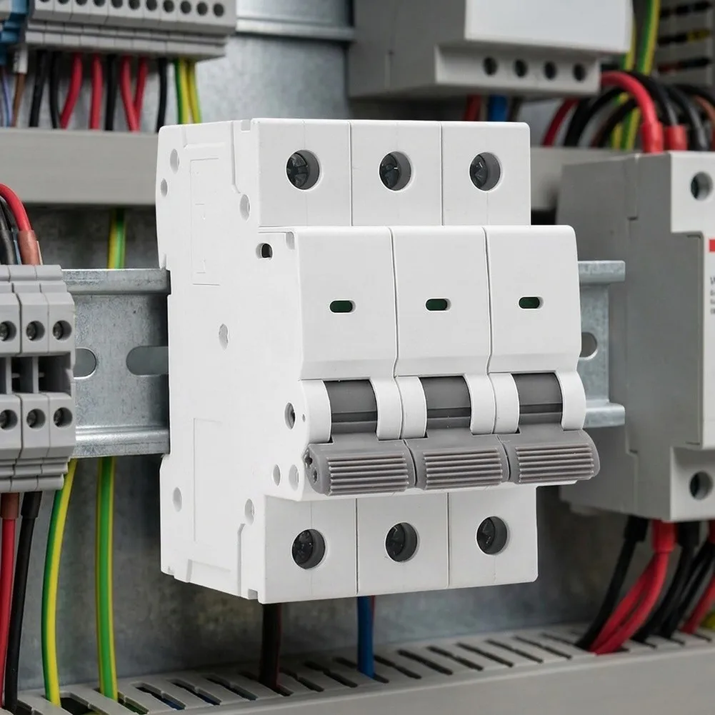 Miniature Circuit Breaker 3P AC Disconnect Switch with Overcurrent Protection for 6A through 63A 230/400V Electrical Systems