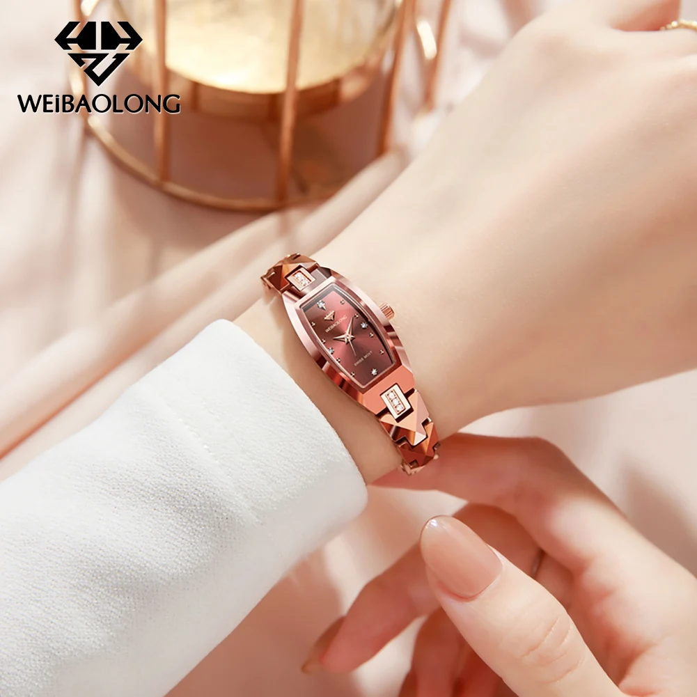 WEIBAOLONG 3809 ساعة كوارتز للنساء الياقوت مرآة التنغستن الصلب حزام مقاوم للماء الماس الحقيقي ساعات كوارتز سويسرية #2