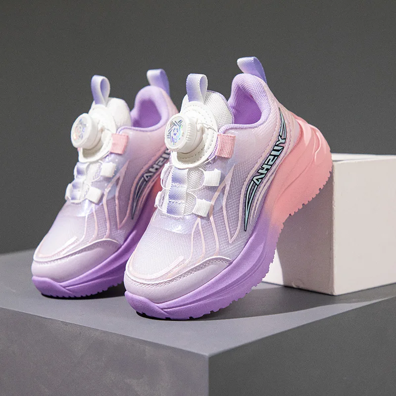 All-Season Boy Girl Soft-Soled Breathable Mesh Sports Shoes Kids Non-Slip Slip-On Basketball Sneaker Children Campus Casual Shoe