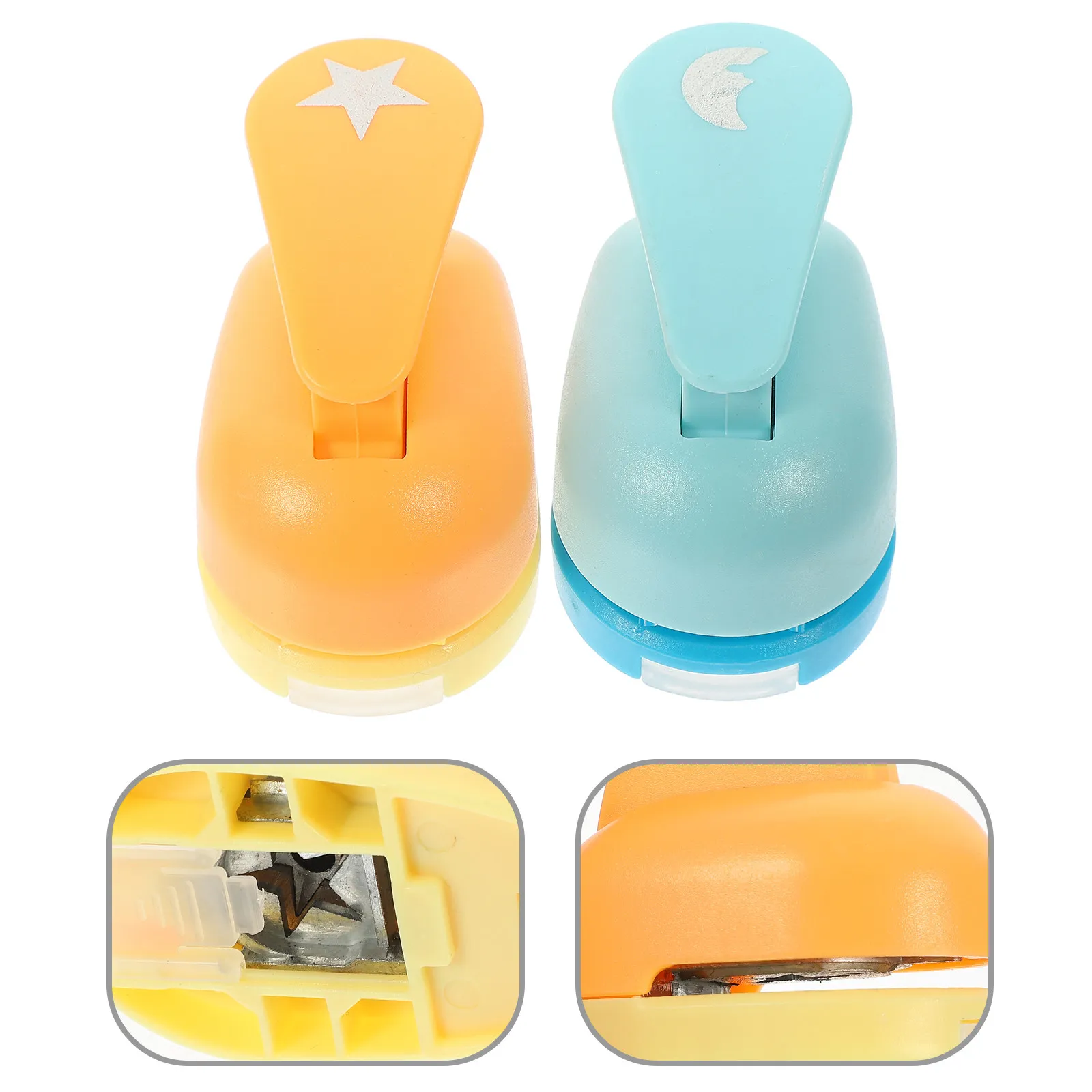 2Pcs Ergonomic Shape Hole Punch for Paper Crafts DIY Scrapbooking Art Projects Photo Albums Envelopes Tags Labels Card