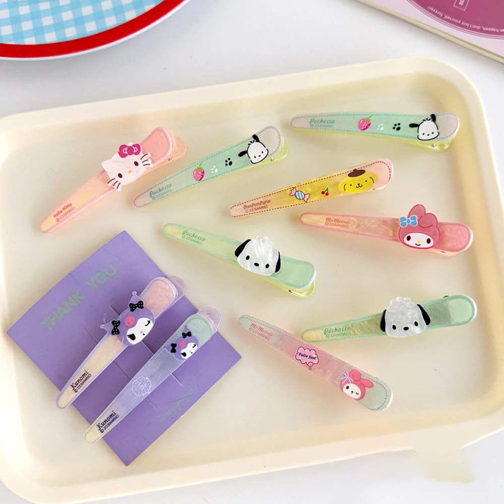 MINISO Sanrio Hair Clips Anime Hair Clip My Melody Kuromi Cinnamoroll Pochacco Hairpin  Cartoon Artistic Girl Hair Accessories