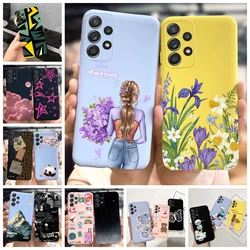 For Samsung Galaxy A13 4G Case SM-A135F Stylish Girls Painted Soft Silicone Phone Cover For Samsung A13 A23 A33 A53 A73 5G Cases