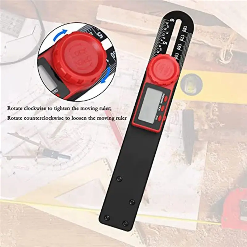 AT21-Digital Angle Gauge T Type Bevel Gauge And Protractor 180Mm/360° LCD Display For Woodworking Metalworking Construction