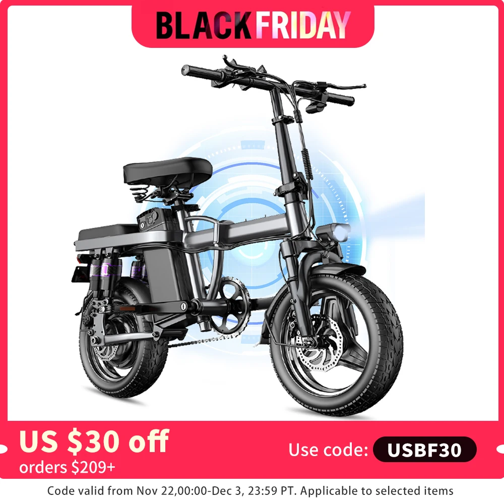 Electric Bike Folding Ebike For Adult Urban Commuting Battery 48V 13AH Ebike With Passenger Seat 20MPH Fast E-Bicycle Bike