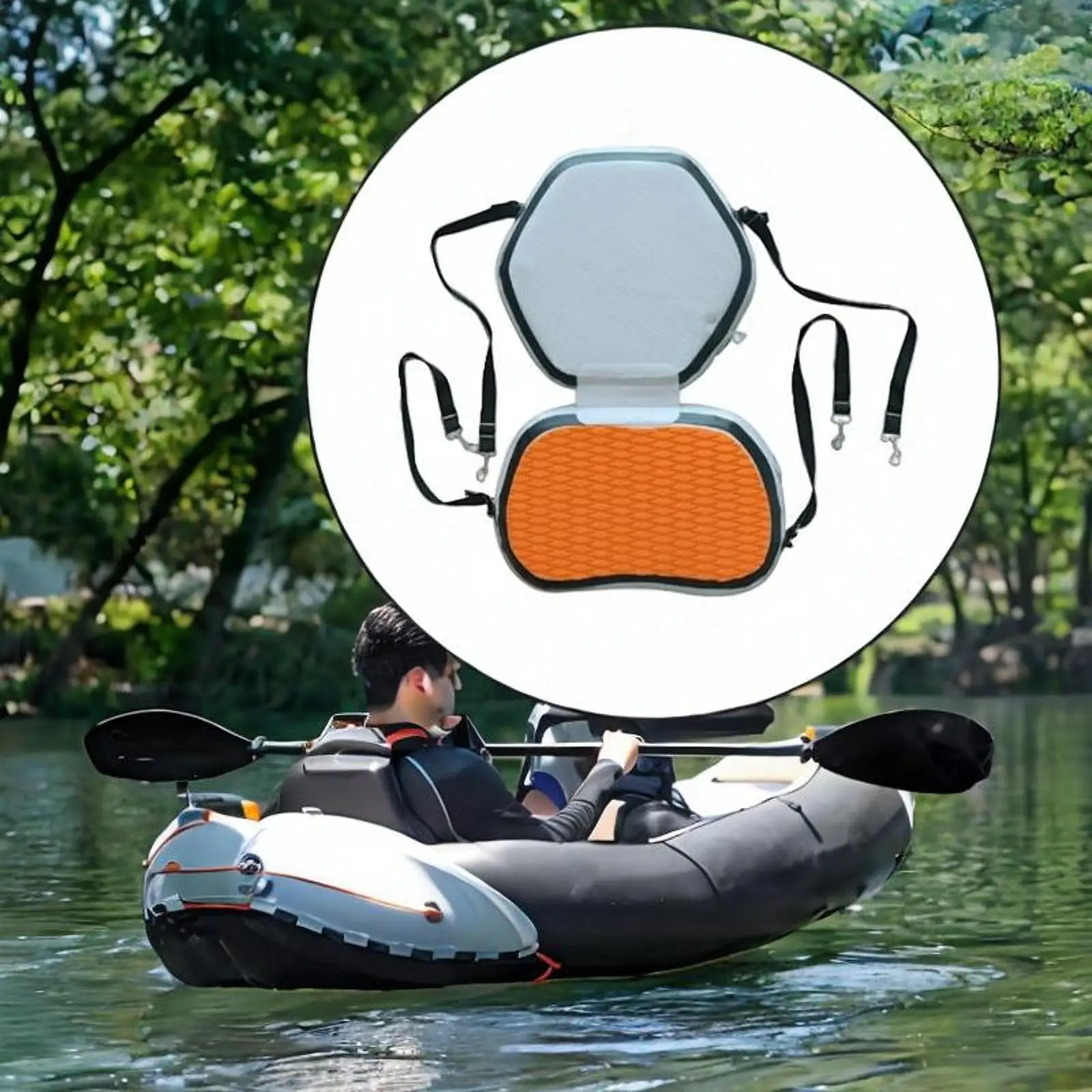 

Надувное сиденье для каяка, сиденье для весла, съемные регулируемые ремни, водонепроницаемое