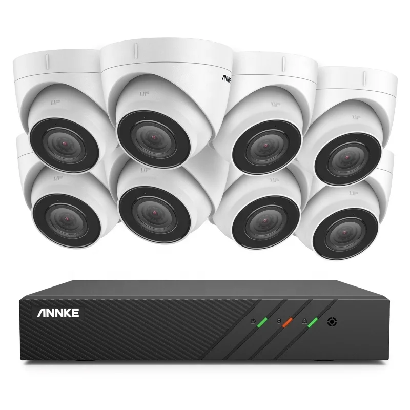 

ANNKE 6MP 8CH for Business Surveillance H.265+ PoE NVR Audio Recording Security Camera System 3K 5MP 8pcs IP Network CCTV Camera