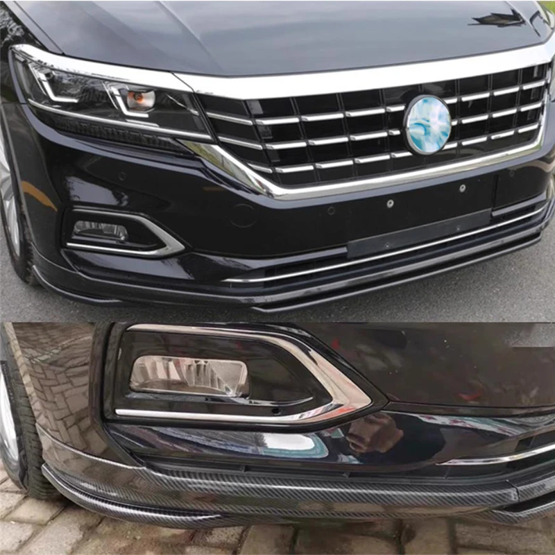 

Для Volkswagen Passat / 2019-2021 ABS передний бампер диффузор для губ сплиттер спойлер аксессуары комплект кузова, глянцевый черный