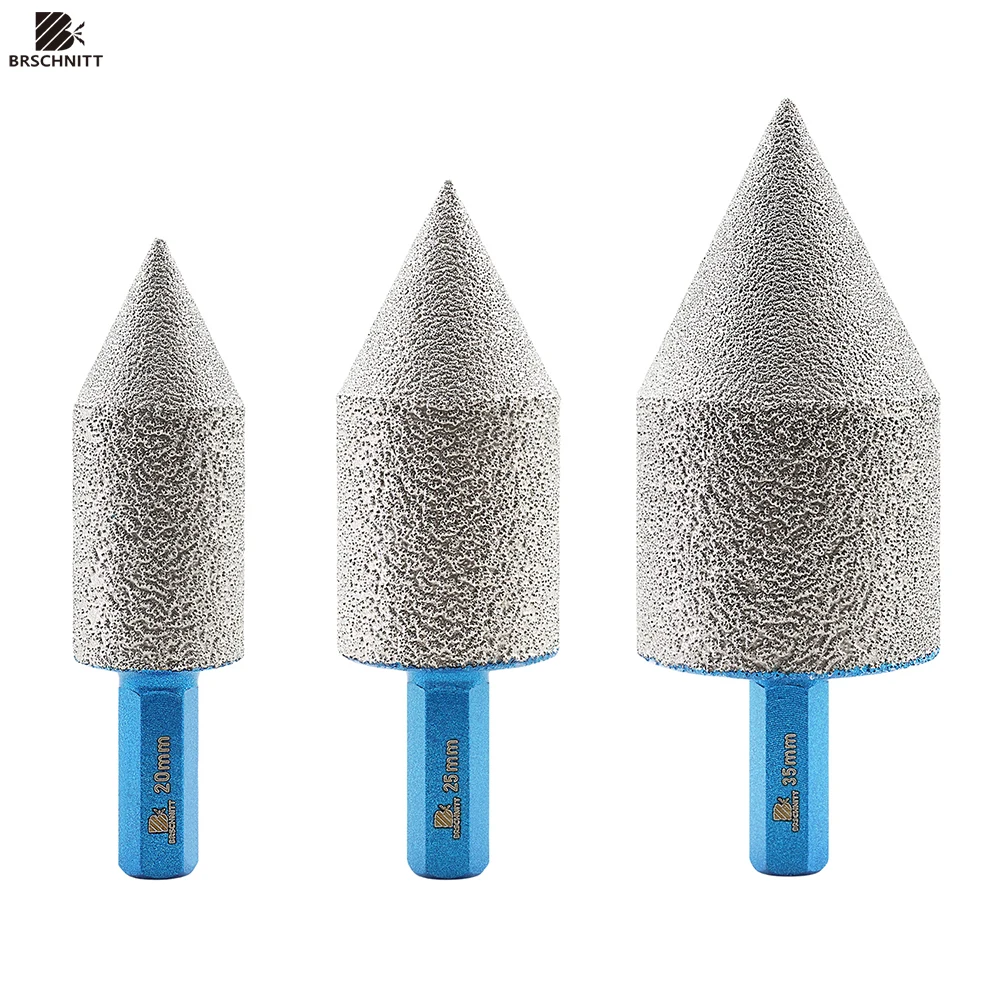 

BRSCHNITT 1pc Diamond Chamfer Diamond Tile Bit Milling Porcelain Hole Crowns for Tile Marble Ceramic Stone Hex Shank