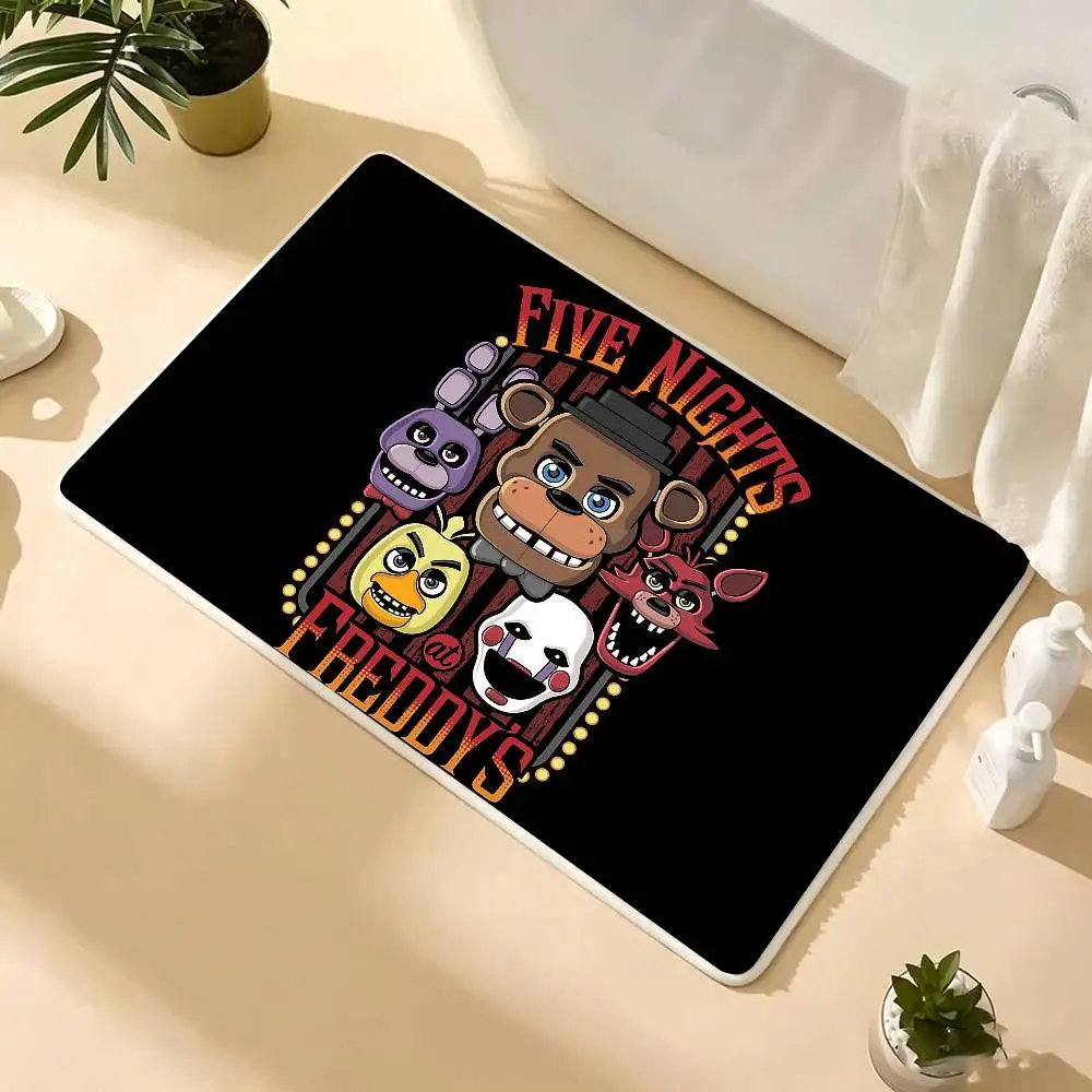 F-Five Game night at freddys Floor Mat Bathroom Absorbent Mat Rugs Simple Door Dirt-resistant Mat Home Kitchen Mat