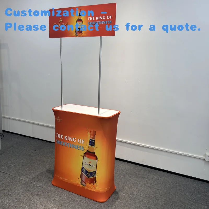 custom.Modern Style Portable Display Stand Foldable Aluminum Promotion Counter Table Supermarket & Trade Shows Events