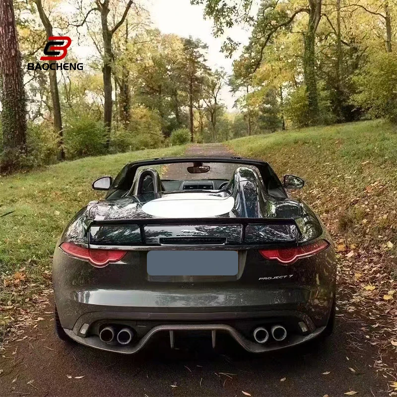 Real Carbon Fiber for jaguar F-TYPE Rear Diffuser Lip Bumper  2013-2016  Body Kit Auto Parts Accessories