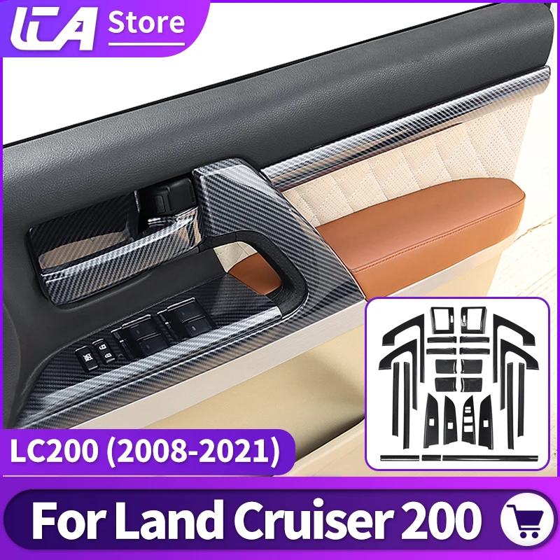 

For 2008-2021 Land Cruiser 200 LC200 Interior Design Accessories Upgrade Decorative Car Door Carbon Fiber Texture Handle Panel