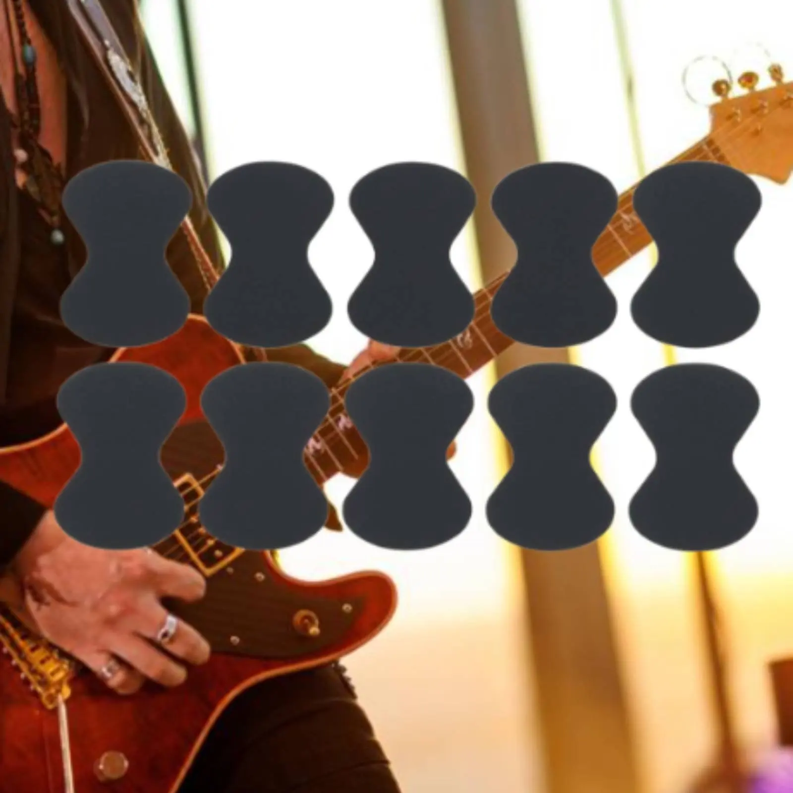 Guitar Pick Anti-Slip Sticker Symmetrical Encircling Design Silicone Pick Grip Musical Instrument Accessory - view 6